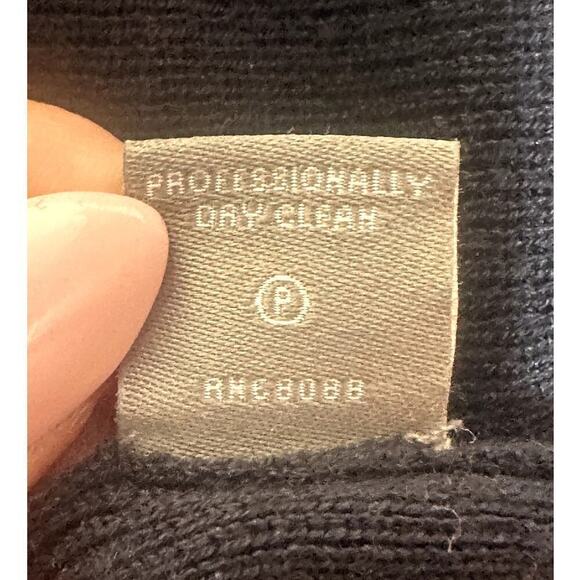 Neiman Marcus Navy Stripes Bell Sleeves Silk Cashmere Blend Sweater Women's S - Picture 6 of 6